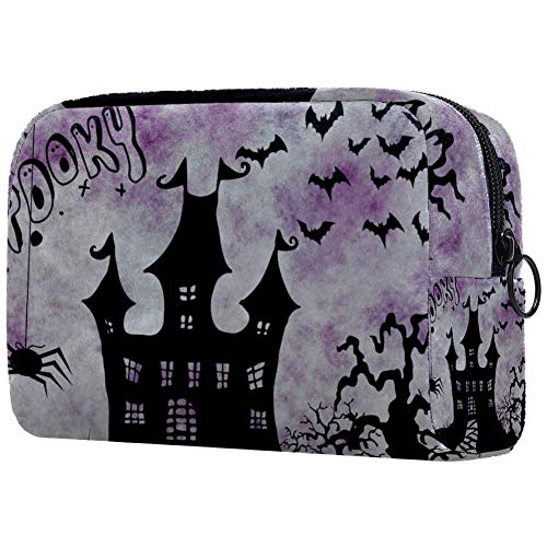 Preisvergleich Produktbild Multifunktionale tragbare modische Make-up-Taschen Halloween-Atmosphäre Kosmetiktasche Tasche für Frauen Mädchen Aufbewahrung Organizer für Geldbörse Reisen Kulturbeutel Zubehör Organizer