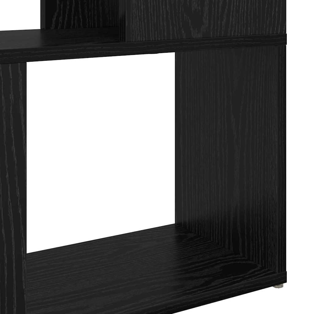 Zestaw 4 mebli telewizyjnych, czarny, 60 x 24 x 156 cm, materiał na bazie drewna, do montażu na ścianie, nowoczesny design, do salonu i sypialni, 4 półki