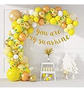 Ouddy Party 101Pcs Sunflower Baby Shower Decorations for Girls Boys Sunflower Balloons Garland Ar...