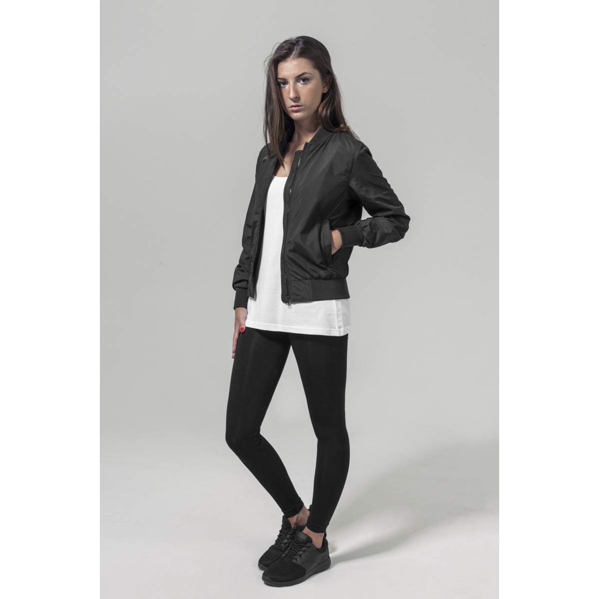 Build Your Brand Giacca Bomber da Donna in Nylon Giacca Bomber da Donna in Nylon Donna