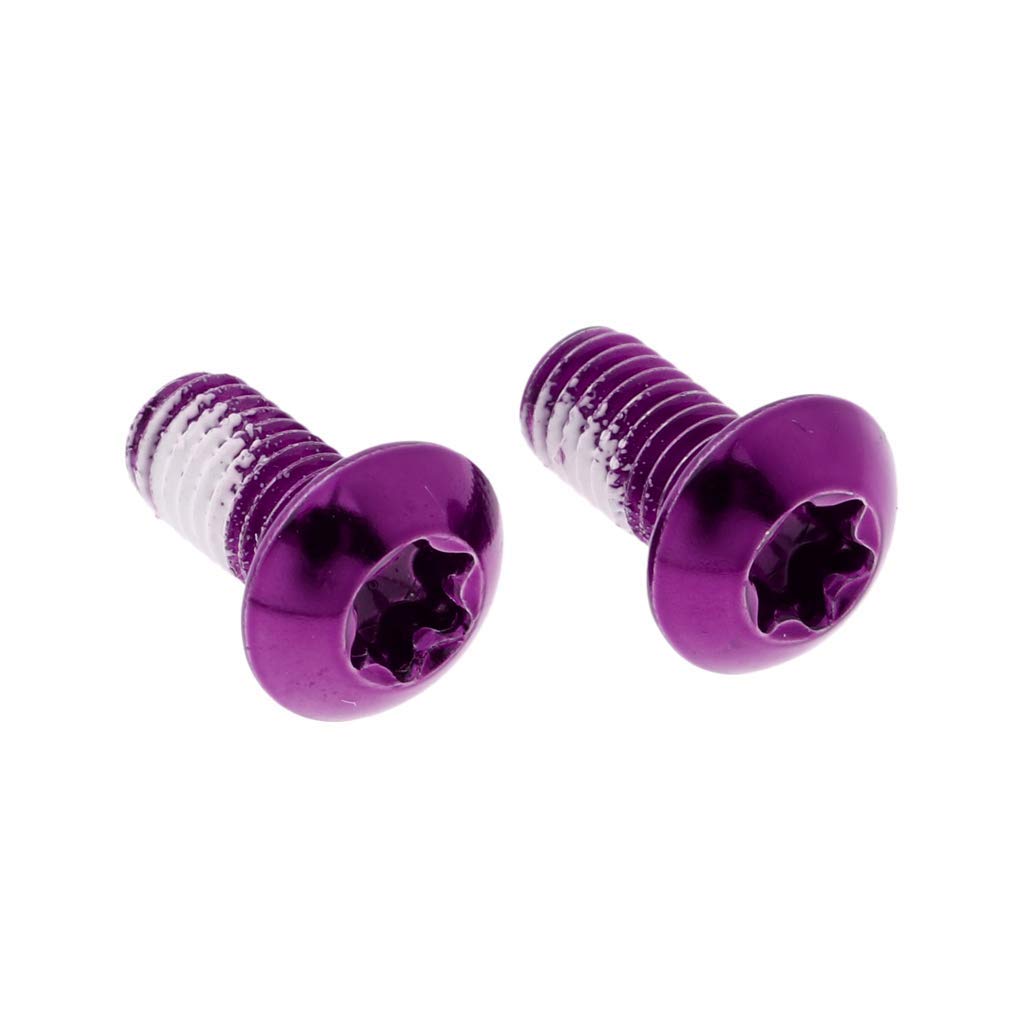 Inzopo 12Pcs/Bag Bicycle Brake Disc Screws with Anti-slip Gel - M5 x 10mm Steel Rotor Disc Bolts Nuts T25 for Mountain Bike MTB Cycling Supplies Accessories Purple others