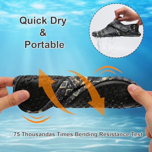BARERUN Water Sports Shoes Barefoot Quick-Dry Aqua Yoga Socks Beach Swim Pool Shoes Adult Water Shoes Quick-Dry Water Sports Barefoot Shoe Black Women Size 12-13 Men Size 10-11