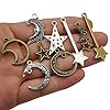 WOCRAFT 100g(About 76pcs) Craft Supplies Small Antique Bronze Silver Sun Moon Star Charms Pendants for Jewelry Making Findings Crafting Accessory for DIY Necklace Bracelet (M206) #2