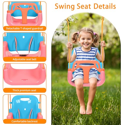 Image of 4 in 1 Toddler Swing Set & Baby Jumper, Foldable Swing Set for Backyard