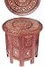 Produktbild Marokkanischer Tisch Beistelltisch aus Holz Caglanur Braun ø 38cm groß rund | Orientalischer runder Hocker Blumenhocker orientalisch klein | Orientalische runde kleine Beistelltische klappbar