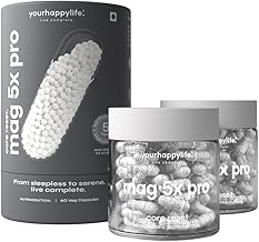 YourHappyLife 5X Magnesium Complex 1148 mg - 120 Capsules with Magnesium Glycinate, Malate, Liposomal, Phosphate, Aquamin | Advanced Time-Release Magnesium Supplement with Vitamin D3, K2 & Zinc for Sleep, Recovery & Stress Relief- Pack of 2