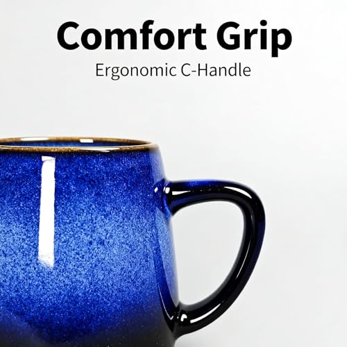 Taza de Cerámica Azul 500 ml para Café y Té miniatura 4