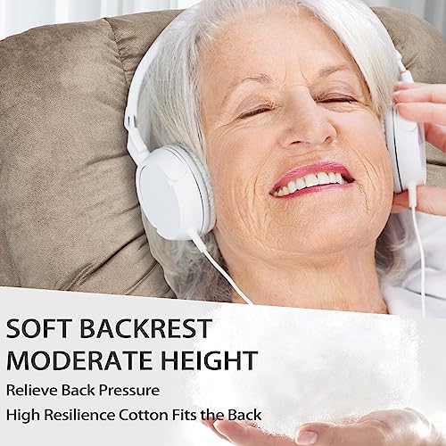 Cinkehome Power Lift Chair Recliners For Eldery, Overstuffed Power Lift Recliner With Massage And Heat, Remote, Bedroom, Living Room, Side Pocket, Velvet Fabric, Beige+Brown #TOP4