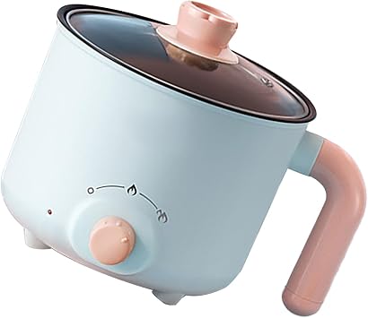 Electric Cooking Pot, Simple Portable Multi Purpose Anti Dry Burning Electric Noodle Cooker for School Non Stick with Stainless Steel Steam Pot