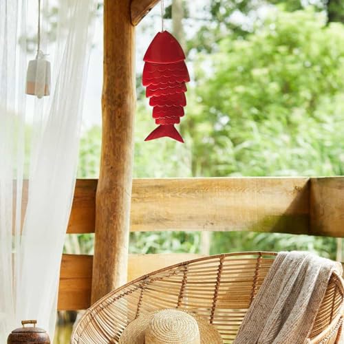 Carillon à vent Koi en métal, une idée cadeau idéale pour jardin et terrasse - 3