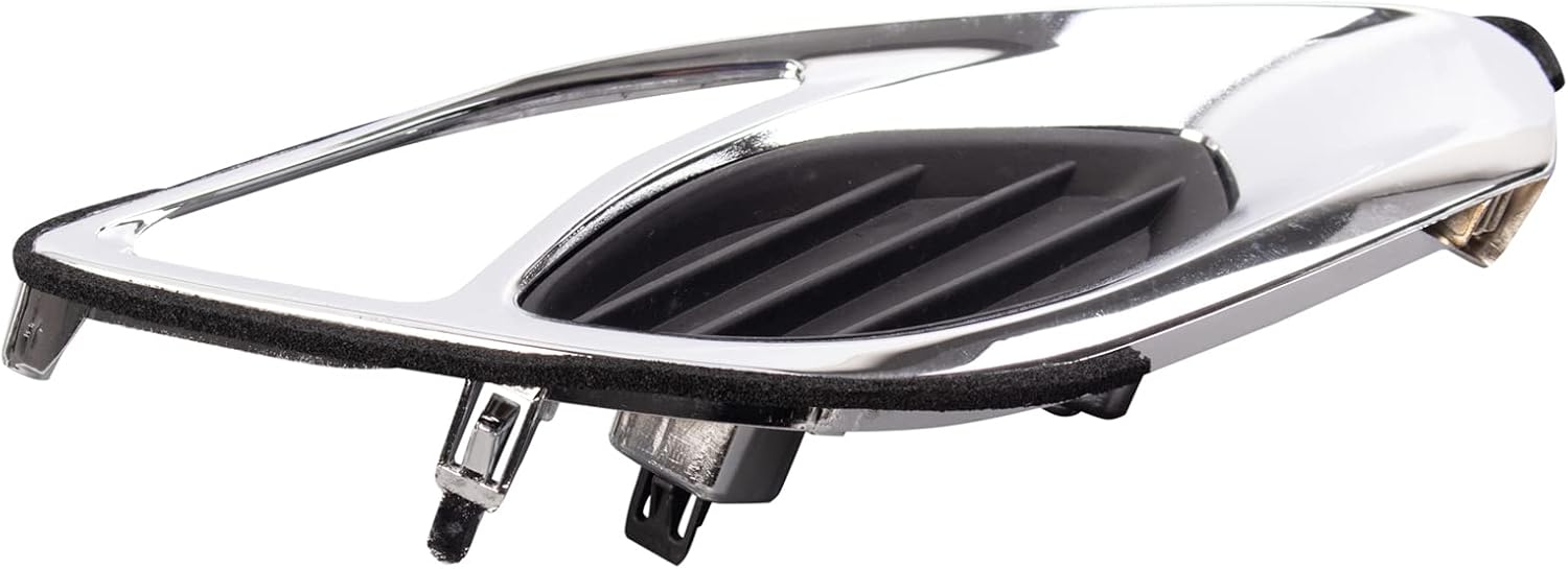 TRQ Front Right Fog Light Hole Cover Chrome & Black Passenger Side Compatible with 2013-2015 Toyota Avalon TO1039165