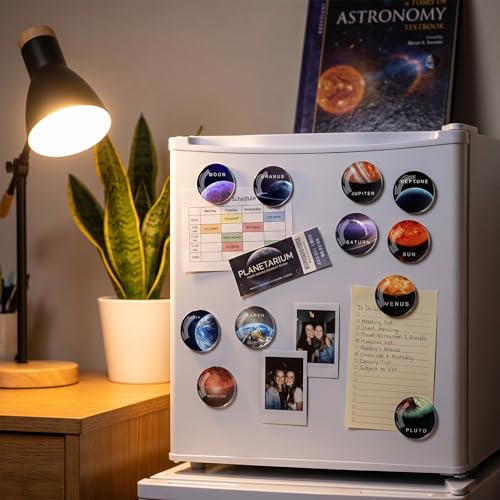 Imanes de nevera planetas, pack de 12 piezas redondas de vidrio miniatura 4
