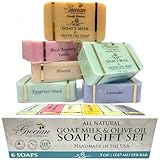 The Grecian Soap Company Goat Milk and Olive Oil Bar Soap – 6-Pack (5 Ounces Each, total 30ozs.) – Moisturizing Body Wash, Bar Soap for Bath and Shower, Goat Milk, Non-Toxic, Made in USA