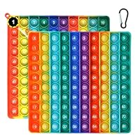 Einmaleins Lernen, 1x1 Lernen Spiel, Einmaleins Spiel, 2er Set Mit Mathematik Bubble Press Spielzeug Und Sicherheitskarabiner, Toys Kinder Rainbow Multiplikationsbrett Sensory Toy Lernspielzeug