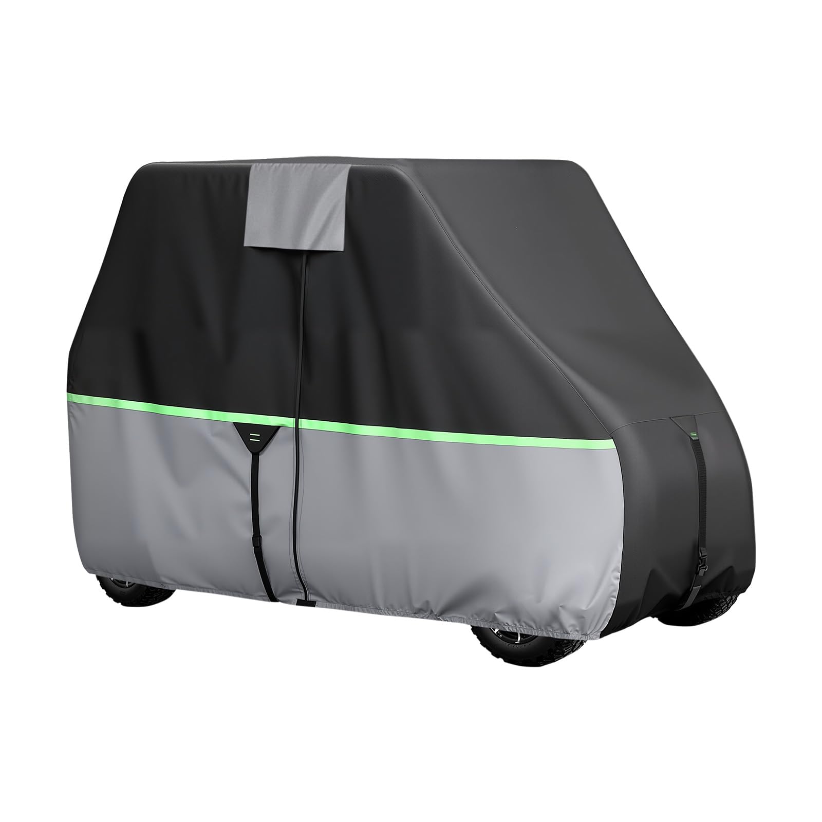 VEVOR Golfwagenabdeckung für 2+2/4-Sitzer-Golfwagen (die Meisten Golfcarts von Club Car, Yamaha, EZGO & Honda), Regenabdeckung aus 600D-Oxford-Gewebe, mit PU-Beschichtung & 3 Reißverschlusstüren