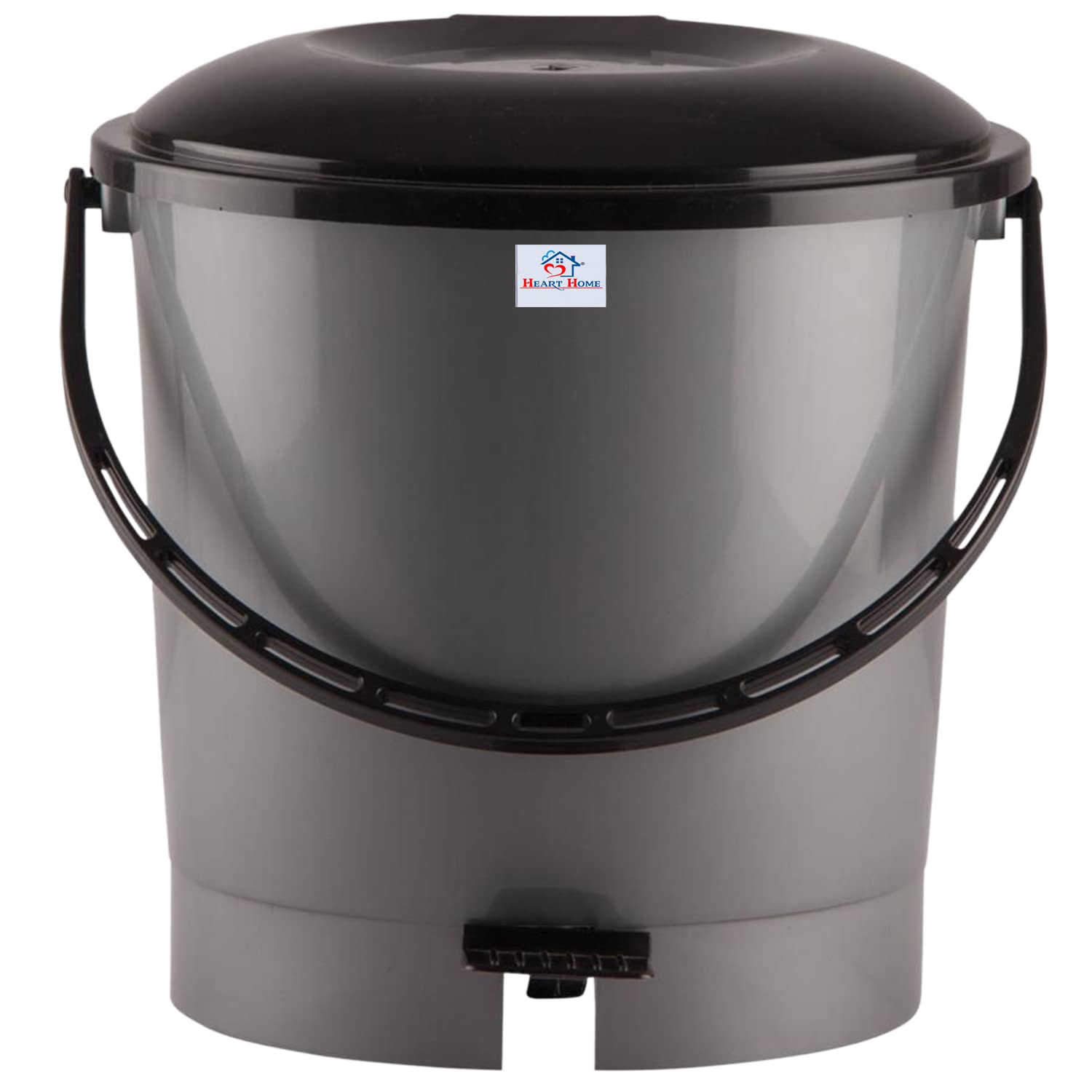 Heart Home Multiuses Plastic Pedal Dustbin, Waste Bin, Trash Can With Handle, 7 Litre (Grey)-47HH0753