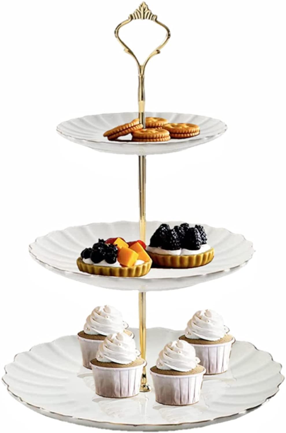Buy SKTEET 3 Tier Ceramic Cupcake Stand, 3 Tier Serving Tray, Ceramic Cupcake Tower Display and
