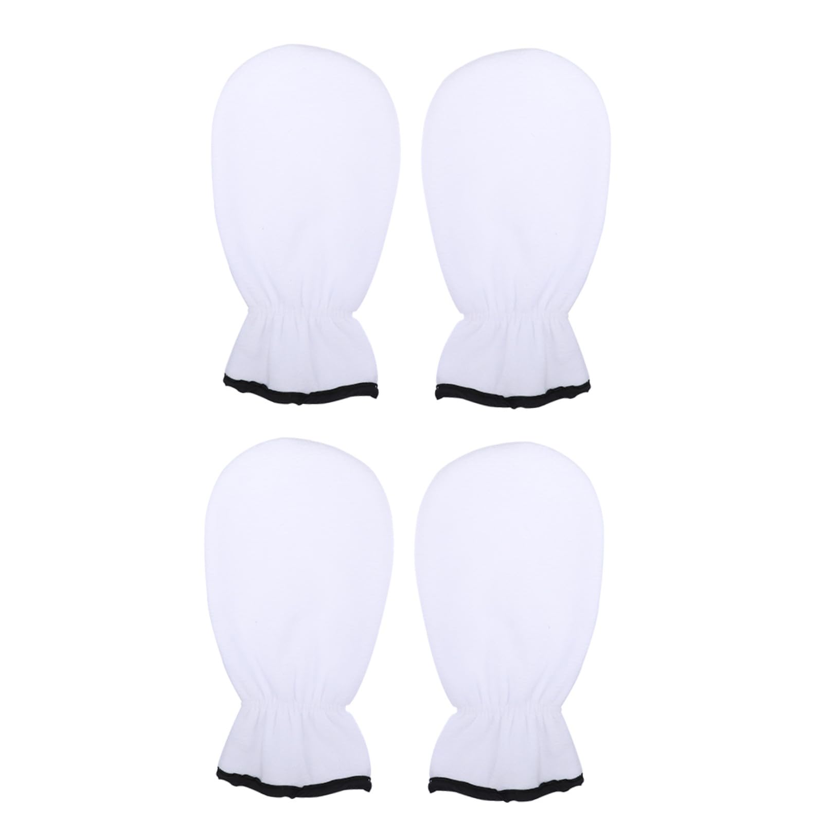 Moufles de Paraffine pour Mains, 2 Paires, Polyester Flanelle, Blancs | Lavables, Rétention de Chaleur Renforcée, Usage Maison, Soin Spa pour Mains