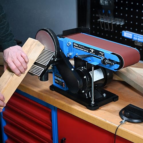 Güde Band- & Tellerschleifer GBTS 400 (350 W Motorleistung, 914 x 100 mm Schleifband-Maß, 282 m/min Bandgeschwindigkeit, 1450 1/min Schleiftellerdrehzahl, 36 mm Ø Staubsaugeranschluss)