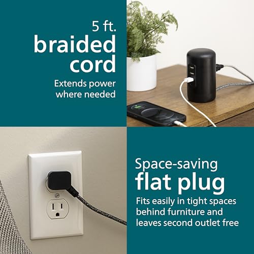 Philips Desktop Charging Station, 2 AC Outlet Extender, 3 USB-A, 1 USB-C - image 6