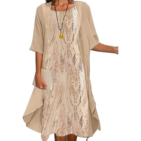 Maxi Dress for Women,Summer Casual Two Piece Set Wedding Guest Plus Size Elegant Floral Boho Beach Sundress Cover