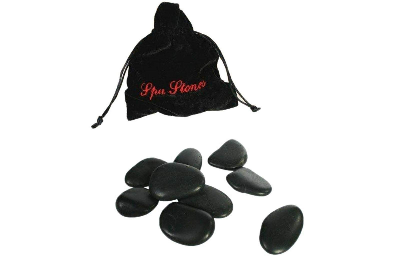 Invero 9 Pack of Hot Cold Massage Wellness Stones Ideal Spa Relaxing Therapy Rocks for Facial, Back, Leg and Whole Body Massage - with a Velvet Bag