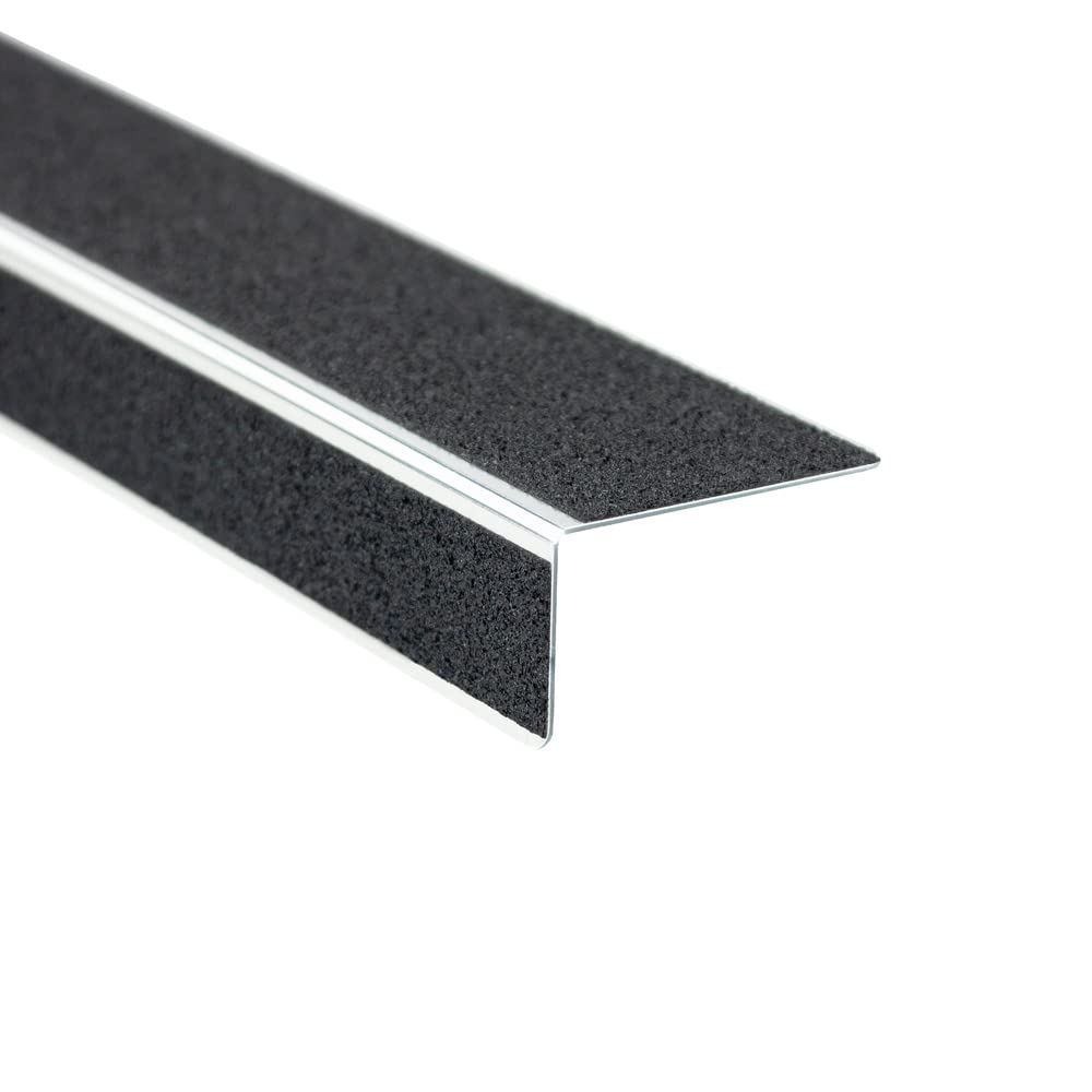 AnTina TAPES® Treppen-Kanten-Profil "Thin Line" 50 mm, Kanten-Schutz-Profil mit Antirutsch-Beschichtung für Treppen & Stufen, Alu-Dibond (5 x 100cm, gelb/schwarz)