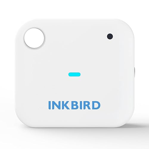 Inkbird - Sensor inteligente de temperatura y humedad blanco, termómetro higrómetro Wi-Fi para interiores con alarmas, gráficos históricos,