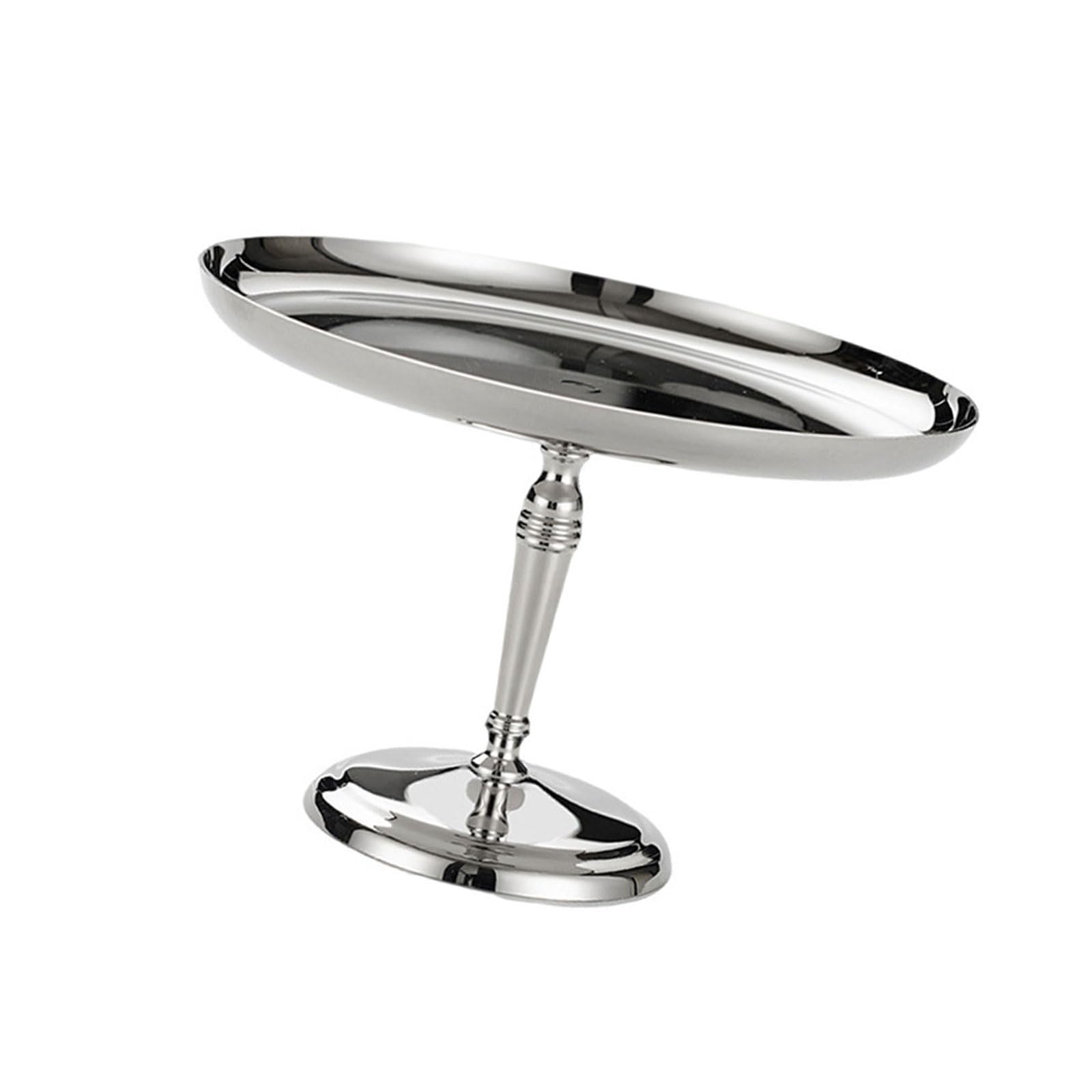 Footed Stainless Steel Dessert Tray Round Cake Plate for Serving Snacks Fruits and Appetizer in Homes Restaurant Kitchen Serving Tray