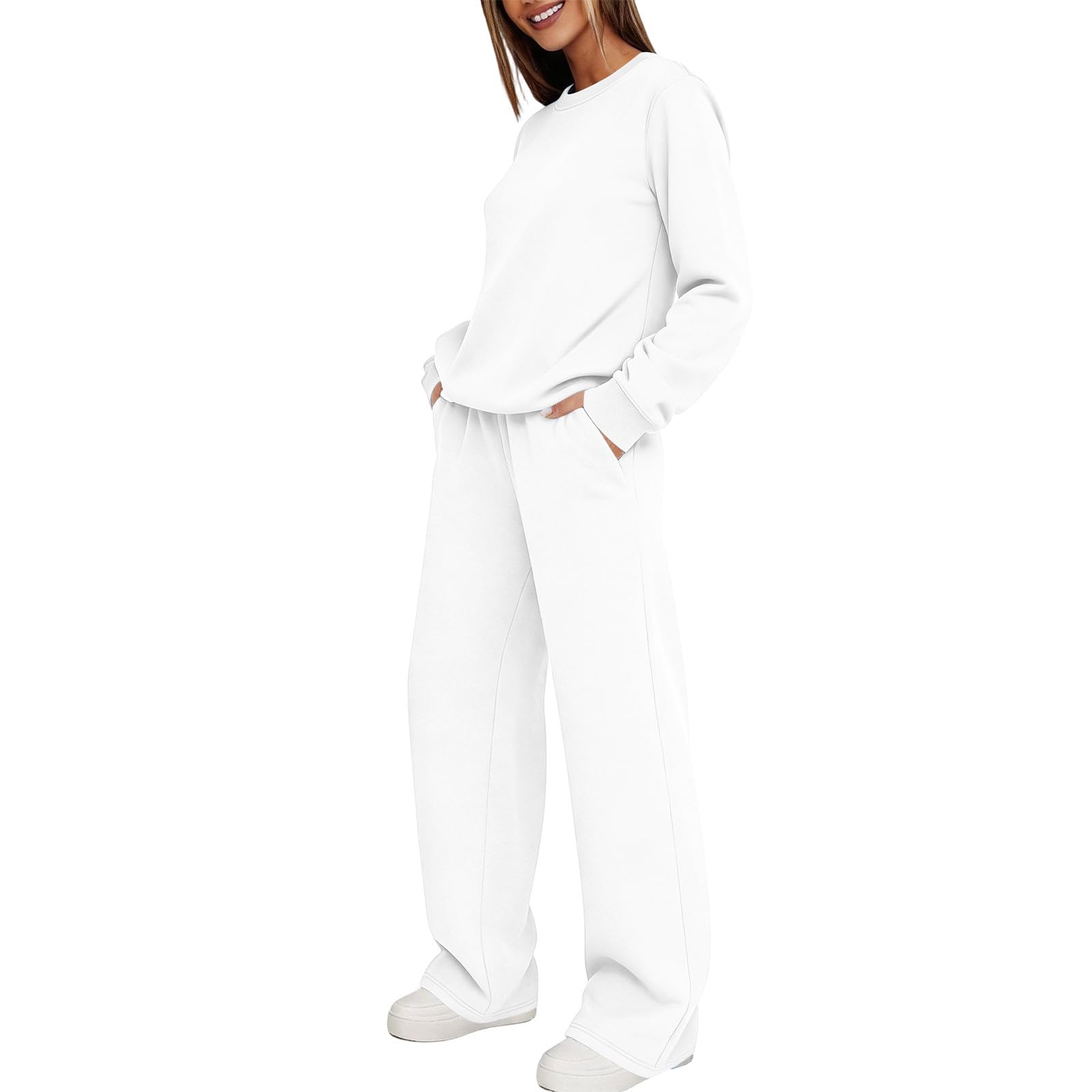 Completo Casual Donna Felpa e Pantaloni Tuta Coordinato Sportivo Tracksuit