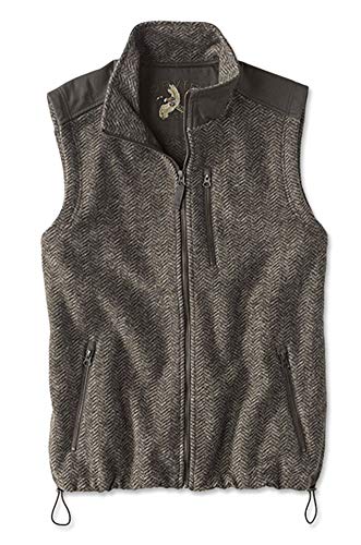 Orvis Men's Waxed Cotton Trimmed Fleece Vest, Herringbone, Large