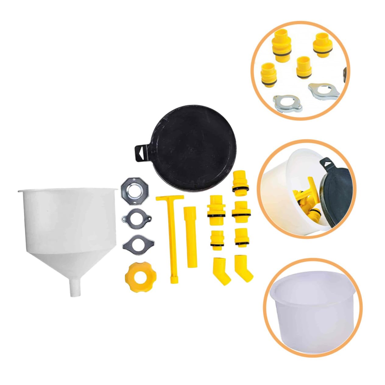 15-Piece Spill Proof Radiator Funnel Kit Auto Coolant Flush Filling Tools Plastic Coolant Funnel Set for Spill-Free Radiator Refilling and Cooling System Access