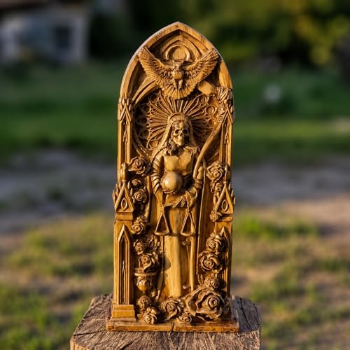 Estatua de Santa Muerte en Madera para Altar Hogar miniatura 5