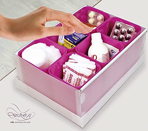 Caixa organizadora de objetos 6 divisões preto 2193P Dello