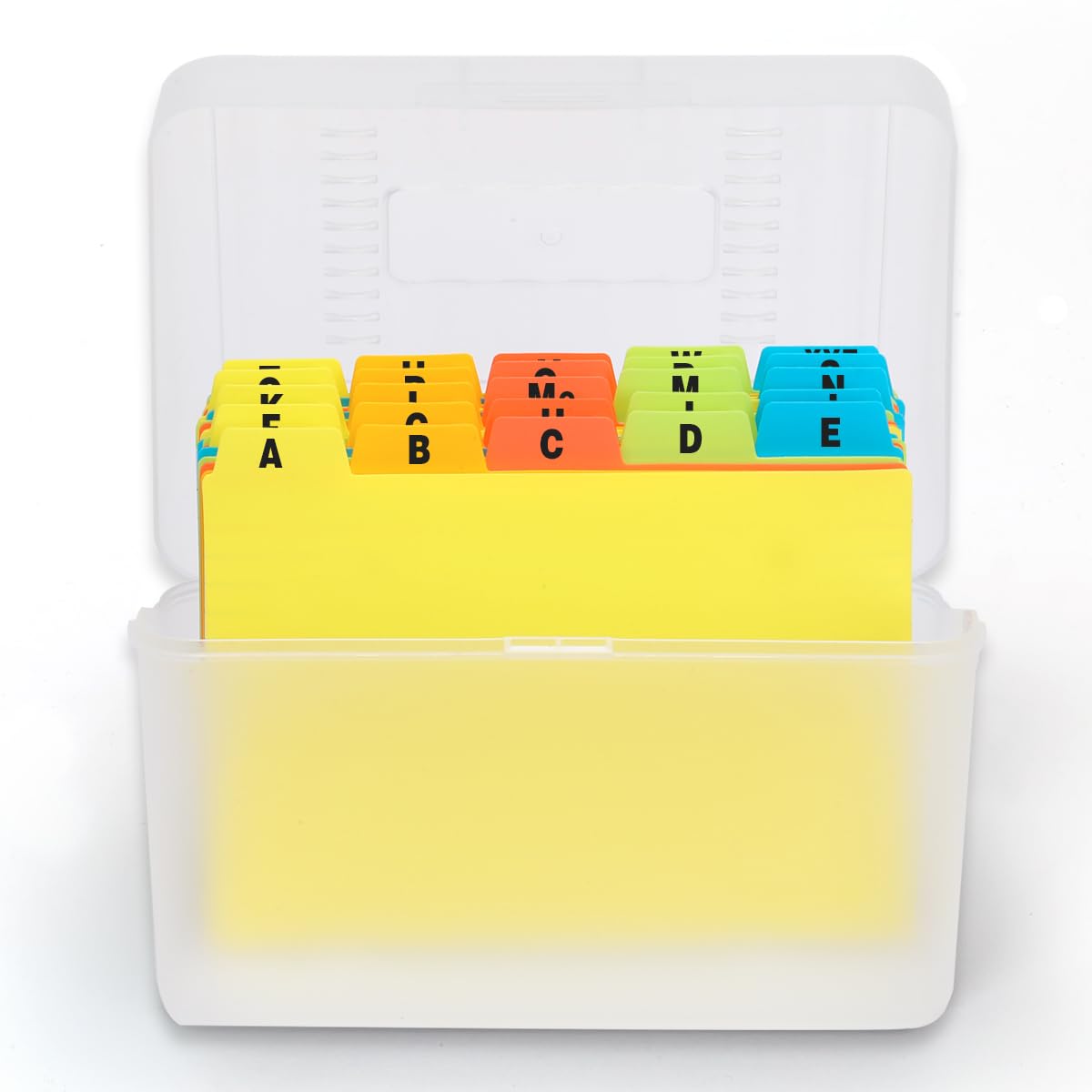 H4D Index Card Holder 4x6 Inches with 25 Plastic Dividers, Clear
