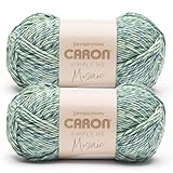 Caron Simply Me Mosaic Grassy Yarn - 2 Pack of 140g/5oz - 62% Acrylic, 20% Nylon, 18% Wool - #5 Bulky - 173 Yards - Knitting/Crochet