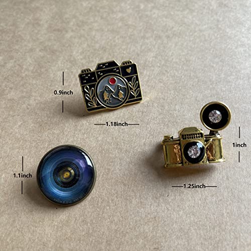 image for Pinatelier Cute Camera Enamel Pin Set for Backpacks Aesthetic Pins Fun