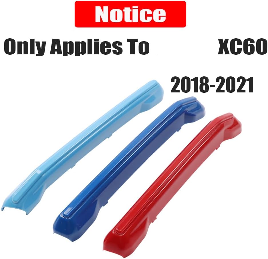 Auto Grille Inserts Stripes Trims, Center Kidney Grilles Decoration Compatible with Volvo XC60 2018-2021 Car Accessories Sports,Color A