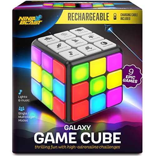 Rechargeable Game Activity Cube - Toys for Boys and Girls - 9 Fun Brain & Memory Games - Birthday Gifts for Age 6, 7, 8, 9, 10, 11, 12 Year Old Kids Teens - Best Boy Toy Gift Ideas by Ninja Blast - Used condition - US$23.08