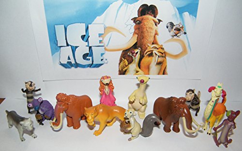 Ice Age Deluxe Figure Set of 13 with Manny, Ellie, Scrat, Diego, Shira, Sid, the Possum Brothers and Many More!