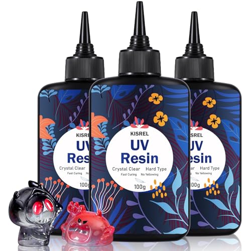 KISREL UV Resin 300g - Upgraded UV Resin Kit, Hard Type Crystal Clear Ultraviolet Curing UV Epoxy...