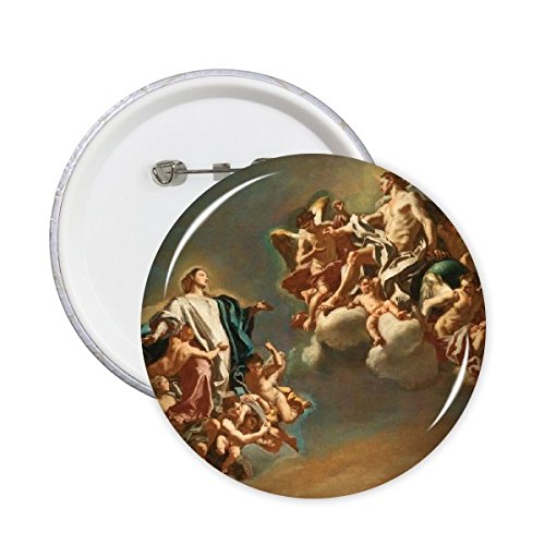Pins Assomption de la Vierge badge rond illustration artistique haut de gamme pour collectionneur