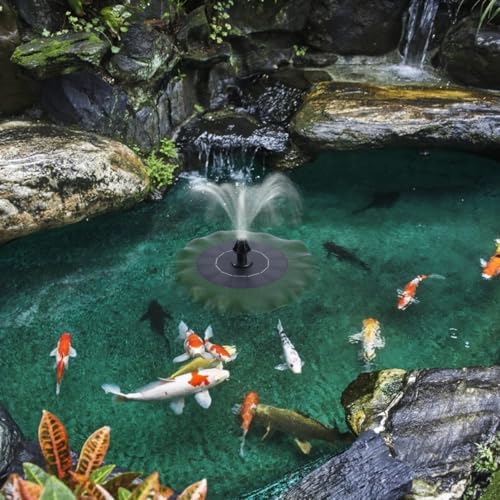 DOITOOL Solar Bird Bath Fountains, Lotus Leaf Shape Solar Fountain, Outdoor Dc Brushless Pump for Fish Pond Garden Bird Bath Decor, 7.87 X 7.87 X 1.65 Inches, Green
