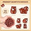 Geelin 100 Pcs Mini Bear Figurines Resin Brown Bear Figures Adorable Miniature Animal Figures for Easter Basket Fillers Craft DIY Fairy Gardens, Cake Toppers, Micro Moss Landscape Decor #2
