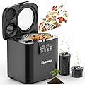 Growell 4L Electric Composter for Kitchen, Smart Odorless Compost Bin with 2 Carbon Filters, Large LED Display & Visible Window, Auto-Cleaning, Indoor Countertop Food Waste Composting Machine