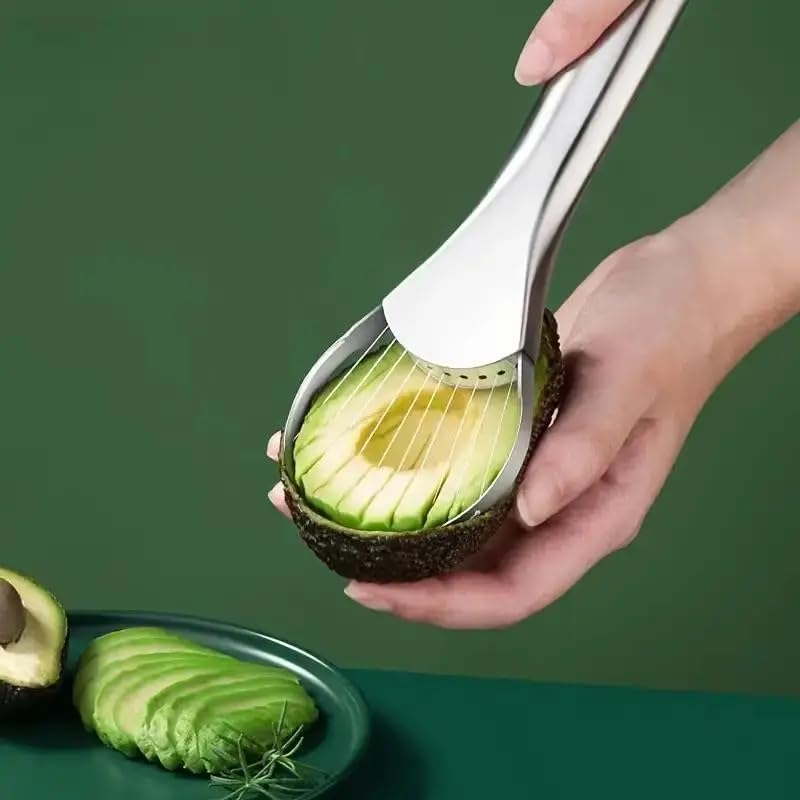 Generic Outil pour avocat, presse-purée multifonction et extracteur de noyau, poignée en plastique vert avec lame en acier inoxydable, accessoire de cuisine facile à utiliser pour la maison