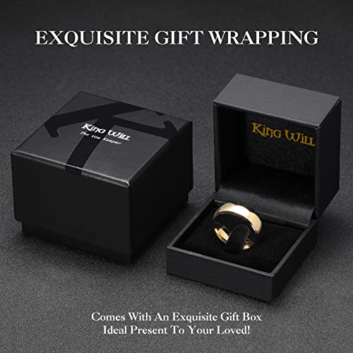 Image of King Will Men's Women's Tungsten Carbide Ring 24k Gold Plated Rose Gold Plated Domed Polished Finish Wedding Band