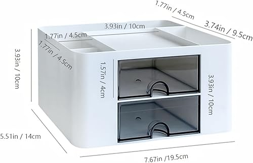 Miniatura 2 de 2 cajones de escritorio nórdicos simples, caja de almacenamiento de oficina, papelería de escritorio, lápices, estantes organizadores de oficina