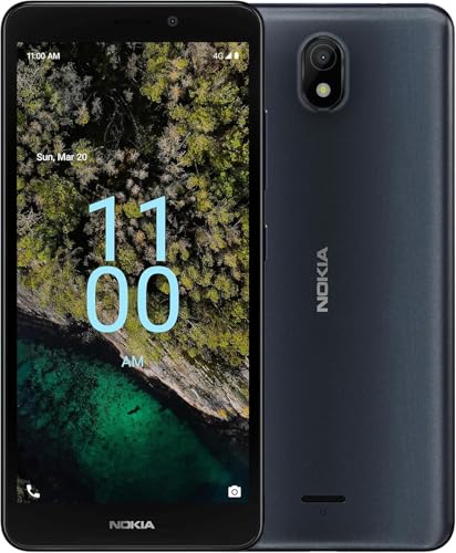 Nokia C100 N152 Consumer Cellular Locked Blue 5.45" HD Display 32GB Storage 3GB RAM Android 12 4G LTE US Version