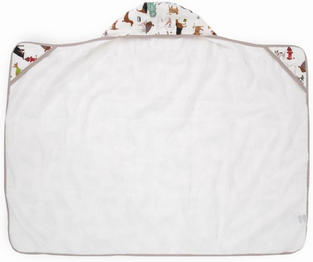 Little Unicorn Premium Hooded Bath Towel| Absorbent Cotton & Terry Blend | Larger Size, 1-6 Years (Woof)